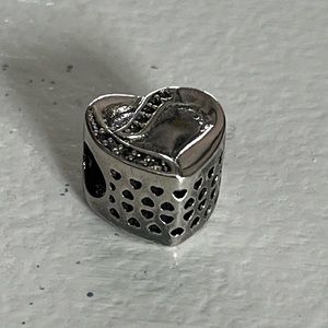 Heart Shaped Charm with Cubic Zerconia